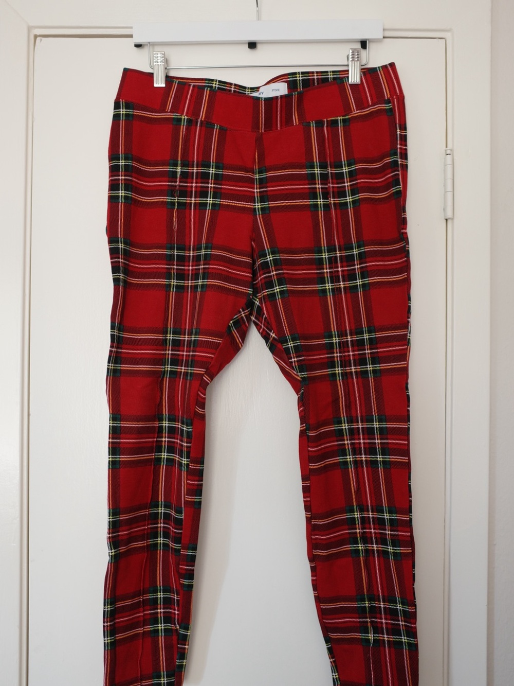 Old Navy Red Plaid Stretch Leggings